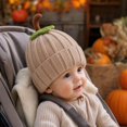 thumbnail image 5 of Baby Halloween Pumpkin Beanie Warm Knit Hat Cuffed Soft Skull Cap for Fall Winter Festive Parties and Cold Weather Wear for Infants Toddlers and Kids Khaki One Size, 5 of 8