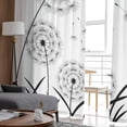 thumbnail image 4 of Sheer Curtains 108 Inches Long, Modern Elegant Pastoral Flowers Black Light Filtering Window Curtains for Living Room, Spring Floral Rod Pocket Voile Sheer Curtain Drapes, 52"W x 108"L, 2 Panels, 4 of 9