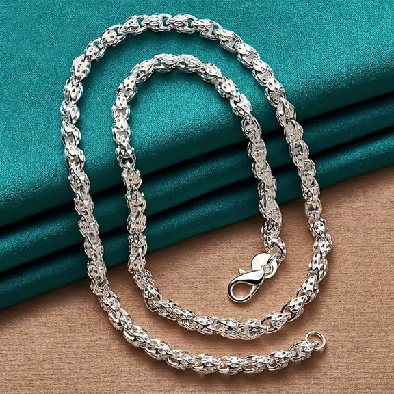 SmartBy Mens Cuban Link Chain Necklace Silver Bling Choker Necklace Hip Hop Jewelry Accessory for Daily Wear Work Date