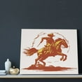 thumbnail image 3 of JUNZAN Vintage Cowboy On A Bronco Horse Pattern Canvas Art Wall Decor,Canvas Wall Art Canvas Painting Prints Home Decoration for Living Room Bedroom Office, 3 of 6