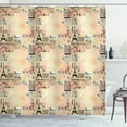 thumbnail image 1 of Ambesonne Pale Pink Shower Curtain, French Lettering, 69"Wx84"L, Blue Black and Pale Pink, 1 of 3