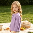 thumbnail image 5 of QIbmong Ribbed Knit Tops for Infants Toddler Girls Boys Crew Neck Cuffed Long Sleeve Kids Casual Fall Winter Loungewear Going out School Shirts(18-24 Months,Purple), 5 of 9