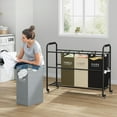 thumbnail image 2 of 4 Bag Laundry Sorter Cart, 4 Section Laundry Hamper Sorter with Heavy Duty Lockable Rolling Wheels, Laundry Separator Hamper with Removable Bags for Dirty Clothes Storage, 4 Colors, 2 of 8