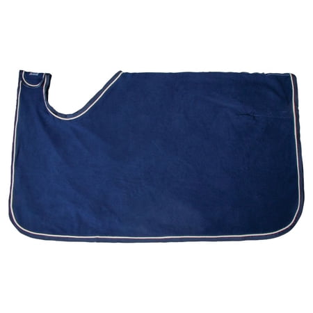 Dura-Tech Polar Fleece Quarter Horse Sheet with Tan Braid | Color Navy | Size 54