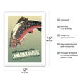 thumbnail image 2 of Trout Fly Fishing - Canadian Pacific Railway - Vintage Railroad Travel Poster by Peter Ewart c.1942 - Bamboo Fine Art 290gsm Paper (Unframed) 12x16in, 2 of 4