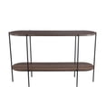 thumbnail image 2 of Privilege 2-Tier Black Metal Accent Console Table With Wood Tops 71399, 2 of 3