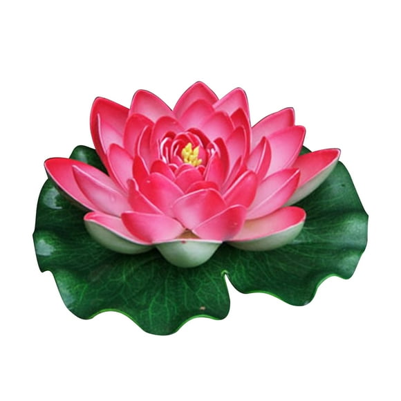 Yeacher Fleurs de Lotus Artificielles Flottantes de 7 Pouces Étangs d'Eau Feuilles de Lotus en Mousse Faux Nénuphar Coussin Flottant Piscine Maison Étang Décoration d'Aquarium Plantes