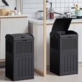 thumbnail image 4 of 33 Gallon Outdoor Trash Can with Lid, Heavy Duty Waterproof Resin Garbage Bin for Patio, Poolside, Backyard (2-Pack, Black), 4 of 7