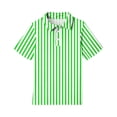 thumbnail image 4 of Boys Girls Short Sleeve Polo Shirt Cute Summer T-Shirts Striped Polo Shirts Green 160, 4 of 6