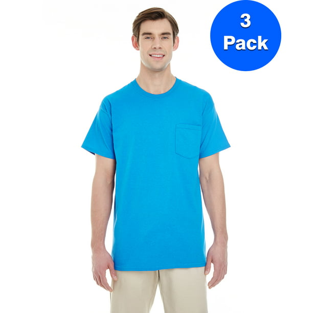 Gildan - Mens Heavy Cotton T-Shirt with a Pocket 3 Pack - Walmart.com ...