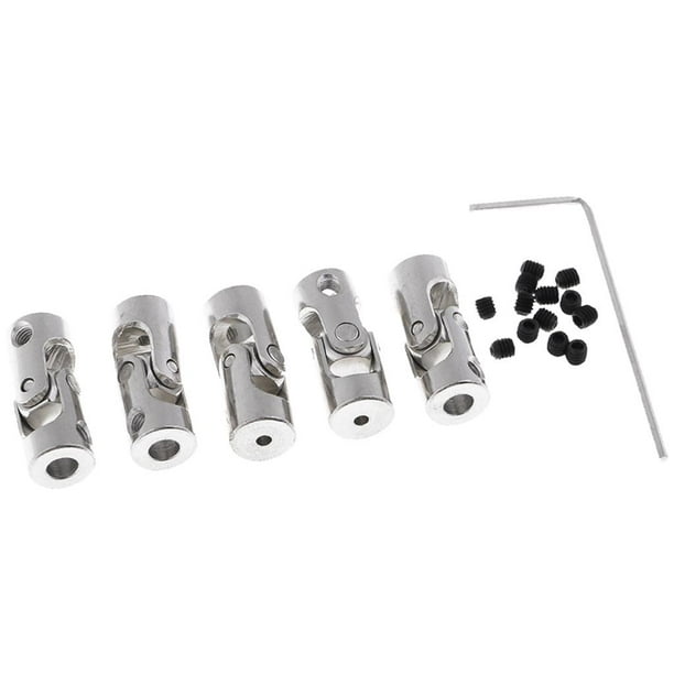 Acoplador de eje de metal para barco RC, coche, conector de motor, junta universal, 5 piezas
