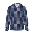 thumbnail image 1 of Fotbe Blue Gingham Buffalo Check Chaqueta con Protección Solar UPF 50+ para Hombre y Mujer, Camisa con Capucha y Bolsillos-XX-Large, 1 of 7