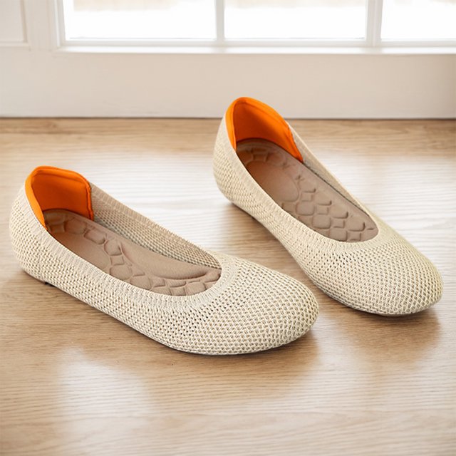 Zapatos de vestir de punto cómodos mocasines para mujer elegante oficina de trabajo casual