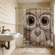 thumbnail image 4 of Cortina de ducha con estampado de bordado falso | Decoración de baño impermeable y antimoho con ojales inoxidables | Tejido de poliéster de 180 x 180 cm, 4 of 6