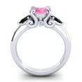 thumbnail image 4 of 2.50 Carat Beautiful Round Shape Pink Sapphire & Black Onyx Gemstone Three Stone Wedding Ring for Women Solid 18K White Gold Size 11.5 by Diamond-Capitals, 4 of 8