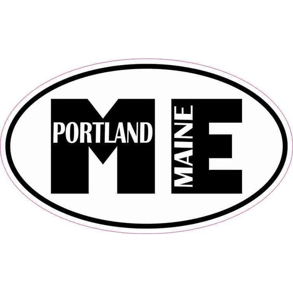 5in x 3in Oval ME Portland Maine Sticker