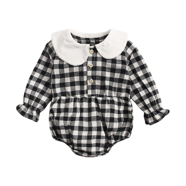 Sanlutoz, monos de princesa para niña recién nacida, ropa de algodón de manga larga para bebé, flores a cuadros, CBRW8160-BK2-3T bonito