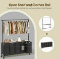 thumbnail image 6 of Laundry Hamper, Laundry Sorter 5 Section, Rolling Laundry Basket, Laundry Sorter with Hanging Bar, Hampers for Laundry, Laundry Basket Organizer for Laundry Room, Rustic Brown LS57BR, 6 of 18