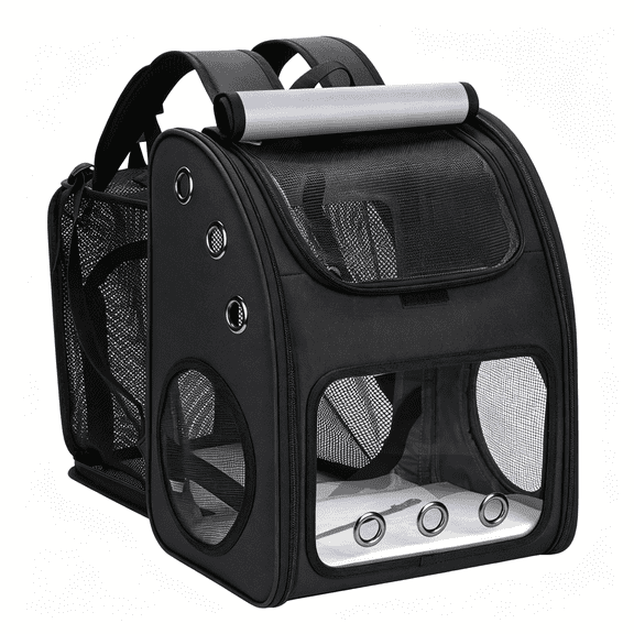 GASTROPOD Expandable Cat Backpack Carrier,Large Space,Airline Approved,Xl | Pet Carrier Backpack Up to 25 Lbs,Portable Cat Travel Backpack,Ideal for Traveling/Hiking /Camping/Vet,Black