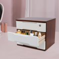 thumbnail image 3 of 3 Drawers Wooden Desktop Storage Box with Lockable Drawers, Wooden Storage Cabinet Organizer Tabletop Storage Organization Box for Office,Home (Wood Yellow), 3 of 10