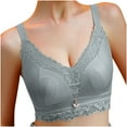 thumbnail image 5 of Odbmxy Push up Womens Plus Bra Lace Wireless Bra for Women Seamless Gray Everyday Solid Full Coverage Bras, 5 of 6