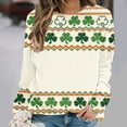 thumbnail image 5 of Womens St Patricks Day Sweatshirts Crew Neck Loose Holiday Green Print Shirts Casual Comfy Pullover Tops (M, Green M), 5 of 7