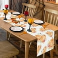 thumbnail image 6 of Fall Watercolor Pumpkin Flower Table Runner Autumn Harvest Thanksgiving Kitchen Dining Table Runners for Indoor Outdoor Home Party Decoration 13x72 Inch, 6 of 6