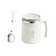 thumbnail image 3 of Taza de café con asa, portátil, con tapa y cuchara, de acero inoxidable de doble capa, ideal para oficina, de viaje, Mark Cup., 3 of 7