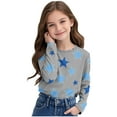 thumbnail image 5 of Toddler Girls Cute Long Sleeve Shirts Kids Loose Soft Star Printed Crewneck Tunic Tops 2025 Spring Fall Casual Tees Blouses 3-14 Years, 5 of 6