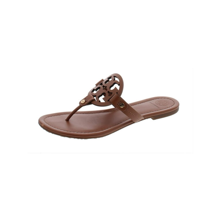 Chocolate brown tory burch miller sandals hotsell