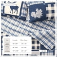 thumbnail image 3 of Lodge Quilt Set - Lightweight, Soft, All-Season - 3-Piece Reversible Rustic Bedding Set (King / California King, Navy / Grey), 3 of 6