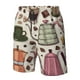 thumbnail image 4 of Balery Vintage Coffee Traje de Baño Estilo Hawaiano para Hombre, Shorts de Secado Rápido con Bolsillos-Small, 4 of 6