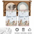 thumbnail image 5 of Easter Bunny Floral Kitchen Towels Set of 2, Spring Flowers Checkered Watercolor Absorbent Dish Towels for Kitchen, Microfiber Hand Towel, Quick Drying Tea Towel for Cleaning Decorative Dishcloths, 5 of 7
