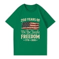 thumbnail image 3 of Iaqnaocc 250 Anniversary Usa Shirt for Women Retro Usa 250th Anniversary Shirt Independence Day Round Neck Freedom Summer Independence Day 250 Anniversary Shirt Green 5XL, 3 of 4