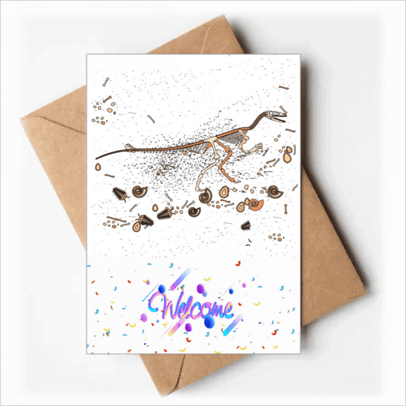 bs black small dinosaur Welcome Back Greeting Cards Envelopes Blank
