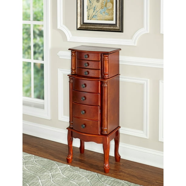 Powell Classic Cherry Jewelry Armoire Walmart Com Walmart Com