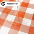 thumbnail image 2 of Rectangle Waterproof Vinyl Table Cloth, Buffalo Flannel Backed Tablecloth, Wipeable Plastic Table Cover for Dinner, Kitchen, Picnic (60" x 84", Orange and White), 2 of 7
