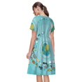 thumbnail image 2 of Bixox Robe d'Été à Manches Courtes pour Femmes Robe Ample Longueur Genou avec Poches-Voyage en Avion, 2 of 7