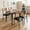 Brown & Upholstered Chairs B, variant on Homhougo Dining Table Set for 4, Kitchen Table and Chairs, Metal and Wood Rectangular Dining Room Table Set with 4 Upholstered Chairs, 5 Piece Dining Set for Small Space, Apartment, Grey
