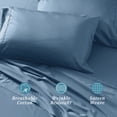 thumbnail image 3 of WelHome 100% Cotton Sheet Set, Full Size Bed Sheets, Wrinkle-Resistant 600 Thread Count Bedding Set - Ultra Soft Hotel-Quality Luxury Deep Pocket Sateen Sheets, Blue, 3 of 8