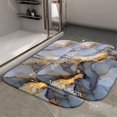 thumbnail image 2 of 1pc Marble with Gold Veins Absorbent Non-Slip Bathroom Thickened Flannel Rug Decor,Soft,Quick Drying,Suitable For Indoor/outdoor Use,Bathrooms,Bedrooms,Kitchens,Terrace,Laundry Rooms,16"x24", 2 of 9