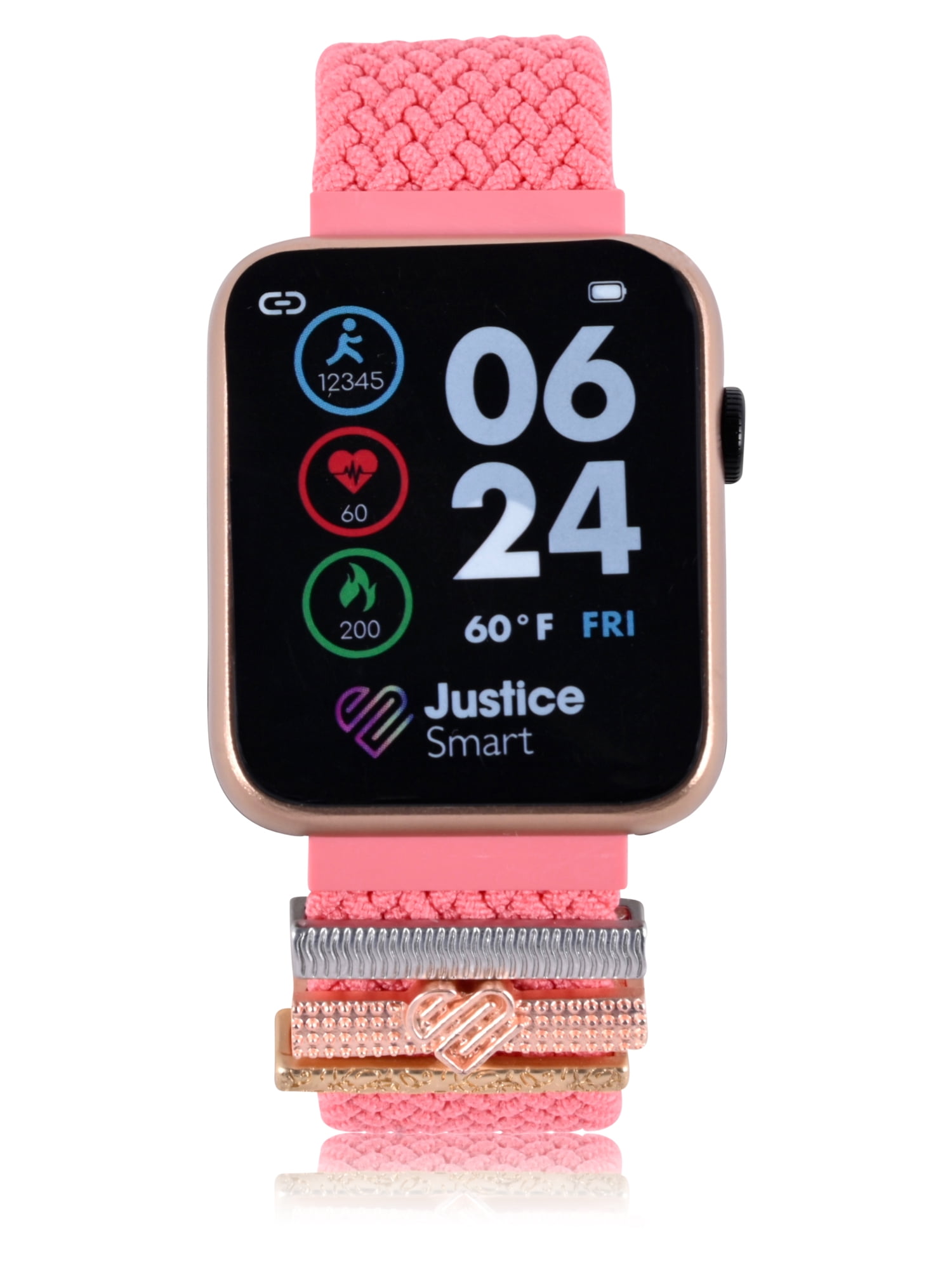 Justice Unisex Smart Watch in Rose Weave and Rose Gold Case - JSE4326WM