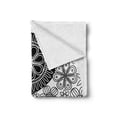 thumbnail image 2 of Ying Yang Soft Flannel Fleece Throw Blanket, Flower and Petals Art Yoga Themed in Eastern Style Cultural Floral, Cozy Plush for Indoor and Outdoor Use, 50" x 70", Black and White, by Ambesonne, 2 of 6