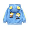 thumbnail image 4 of Baby Boys Girls Zip Up Hoodies Toddler Cartoon Print Jackets Fall Winter Casual Long Sleeve Hooded Coats With Pockets For Gifts,Blue 4,6 Years, 4 of 5