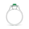 thumbnail image 2 of ANGARA Natural Emerald and Diamond Double Halo Ring in 14K White Gold for Women (Size-5mm) | May Birthstone, Birthday, Anniversary, Jewelry Gift for Women | Natural Emerald Ring, 2 of 8