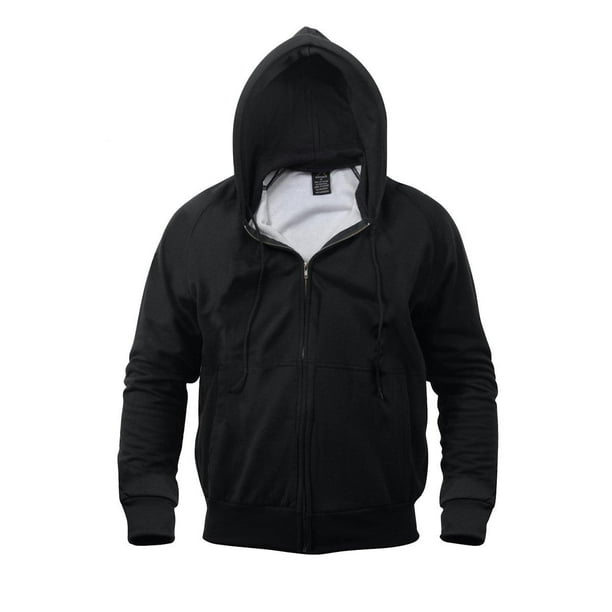 Rothco - Thermal Lined Zipper Hooded Sweatshirt 3X-Black - Walmart.com ...