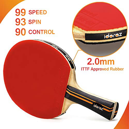 Idoraz Table Tennis Paddle Professional  Ping Pong Racket with Carrying Case