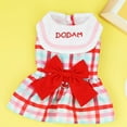 thumbnail image 2 of CSChome Dog Dress Button Closure Plaid Print Letter Embroidered Bowknot Design Thin Puppy Princess Pet Costume, 2 of 7