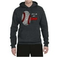 thumbnail image 2 of Wild Bobby, Baseball Fingerprint It's In My DNA, Sports, Unisex Graphic Hoodie Sweatshirt, Heather Black, 3X-Large, 2 of 5