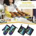 thumbnail image 5 of Daiia New York City Pattern Oven Mitts and Pot Holders 4 pcs Set,High Heat Resistant 500 Degree Extra Thicken Long Kitchen Cotton Oven Glove, 5 of 6